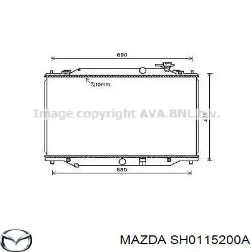 SH0115200A Mazda radiador refrigeración del motor