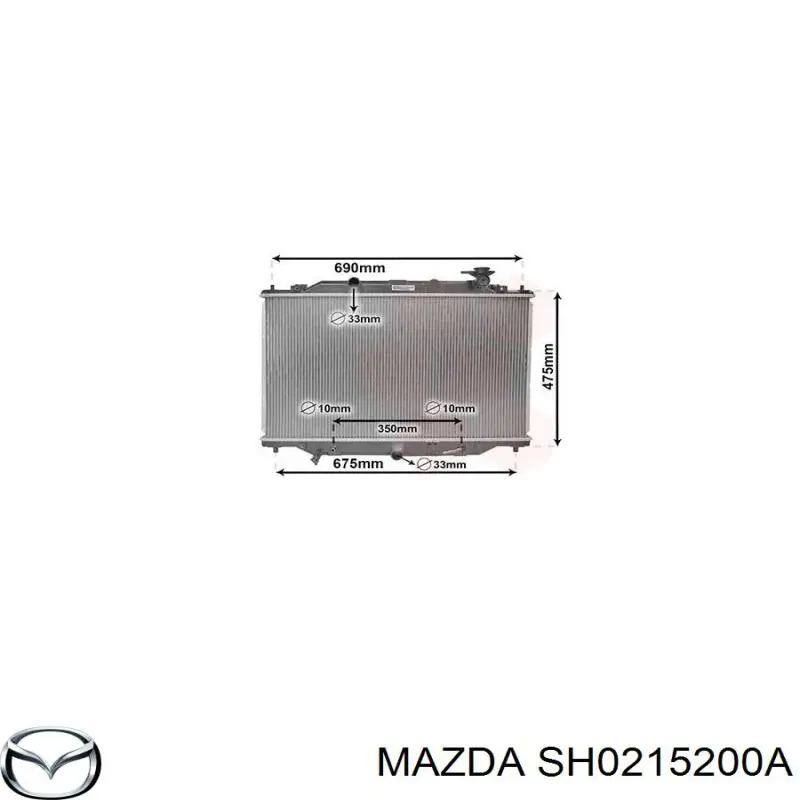 SH0215200A Mazda radiador refrigeración del motor