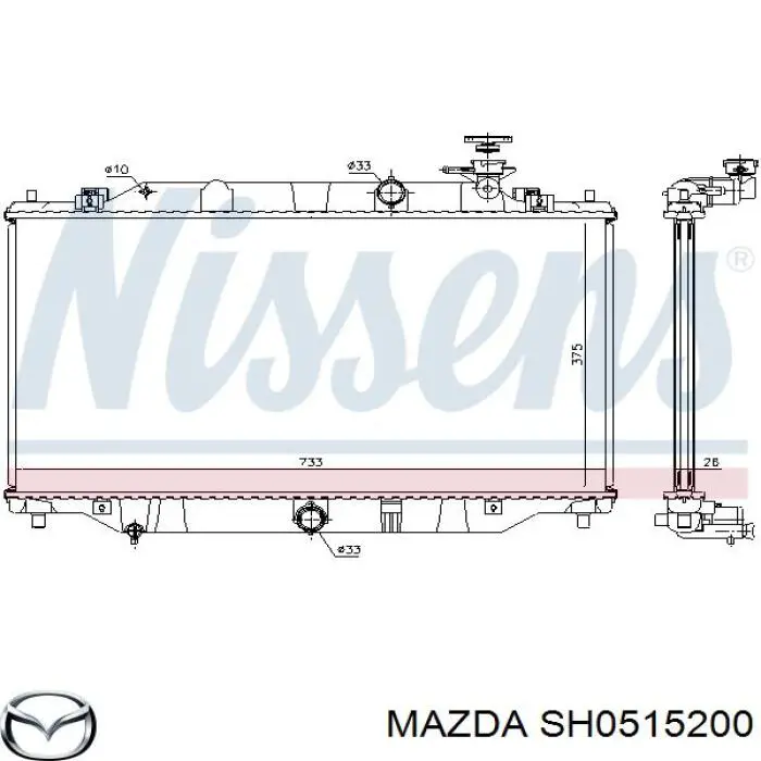 SH0515200 Mazda radiador refrigeración del motor