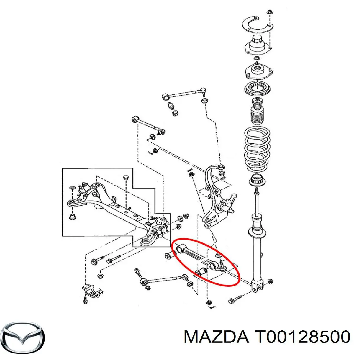  Palanca Trasera Inferior Izquierda/Derecha para Mazda Millenia 