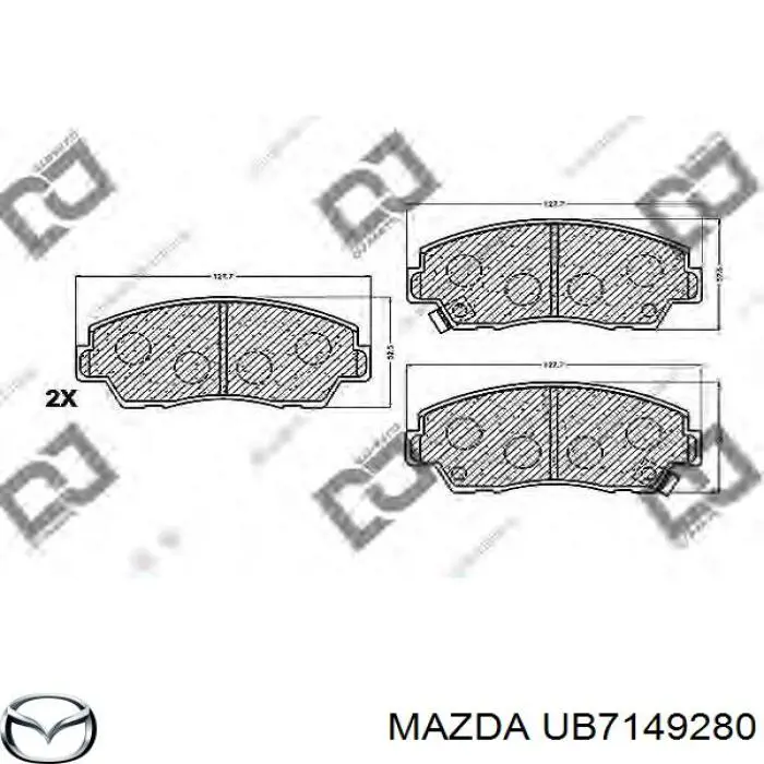 UB7149280 Mazda pastillas de freno delanteras