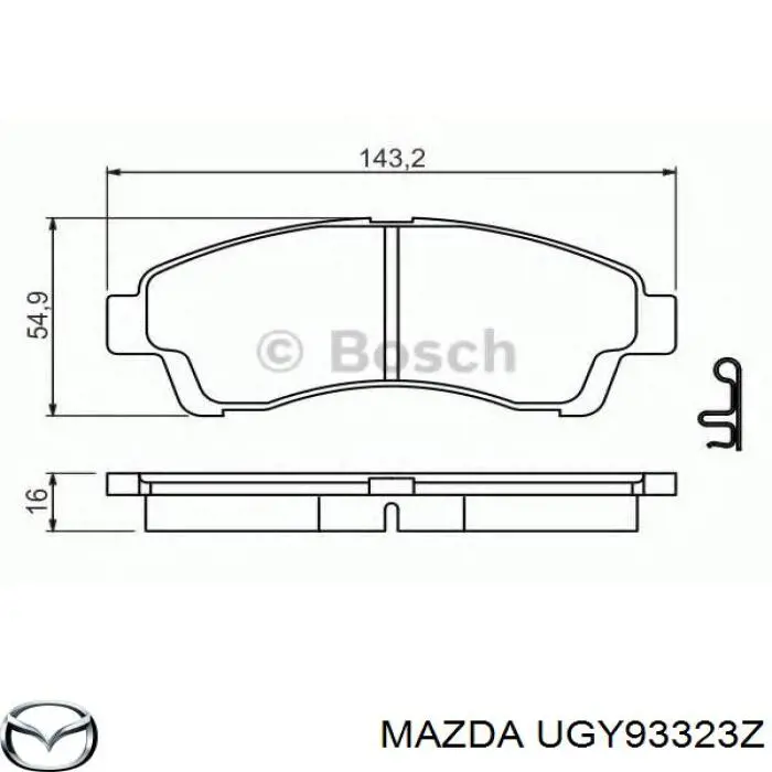 UGY93323Z Mazda pastillas de freno delanteras