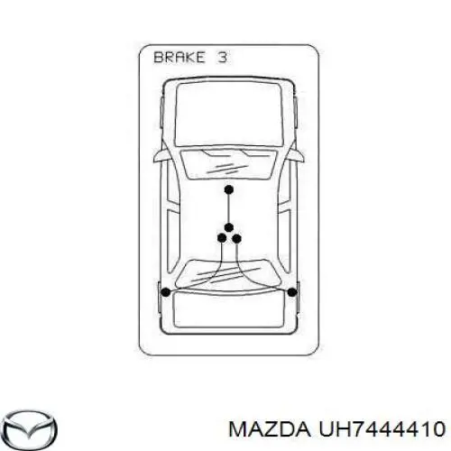 UH7444410 Mazda cable de freno de mano trasero derecho