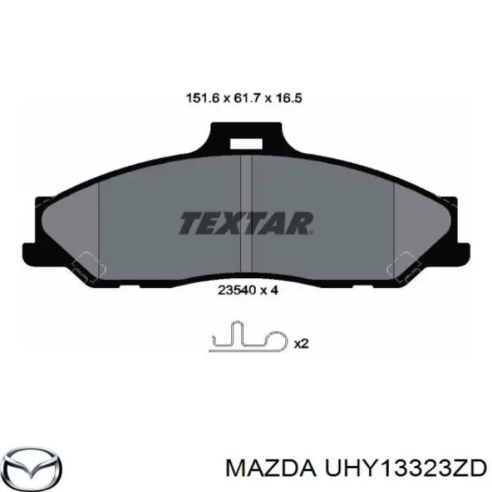 UHY13323ZD Mazda pastillas de freno delanteras