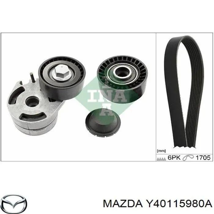 Y40115980A Mazda tensor de correa, correa poli v