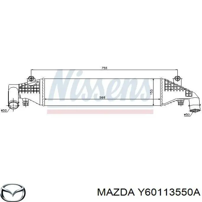 Y60113550A Mazda radiador de aire de admisión