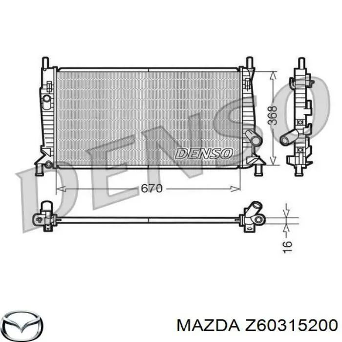 Z60315200 Mazda radiador refrigeración del motor