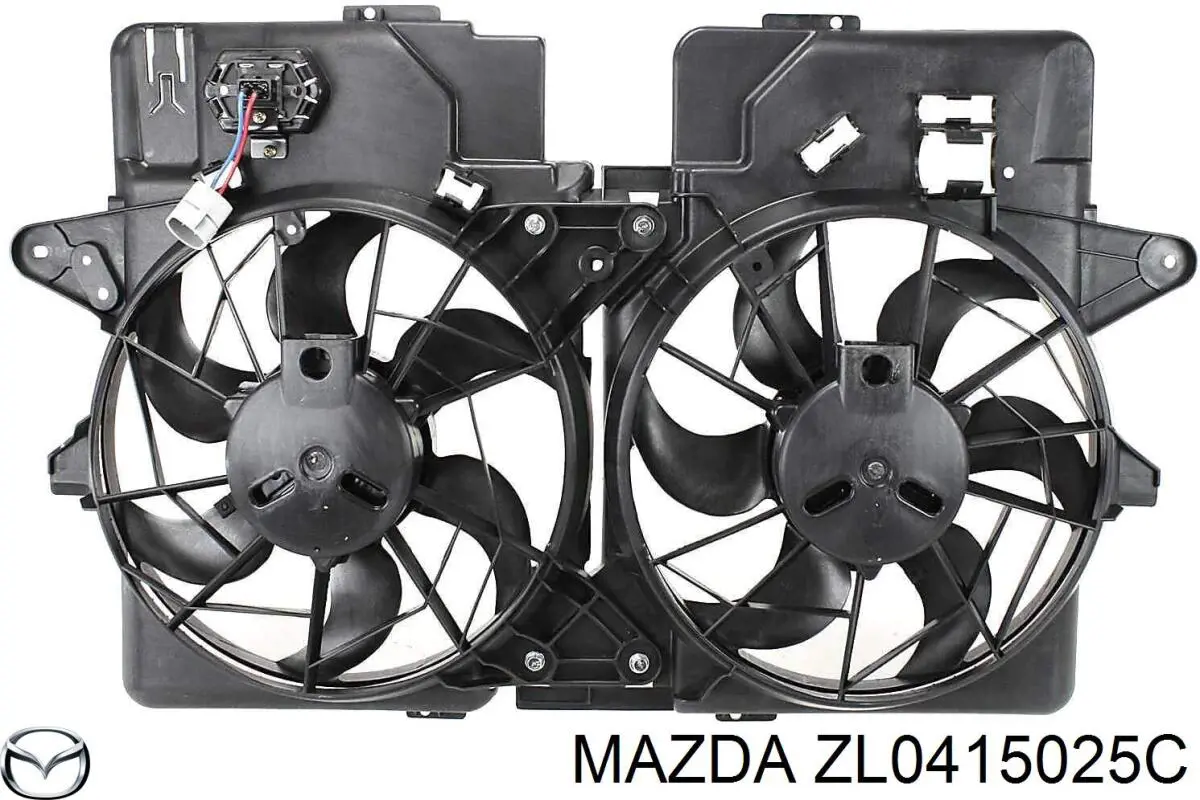 ZL0415025C Mazda difusor de radiador, ventilador de refrigeración, condensador del aire acondicionado, completo con motor y rodete