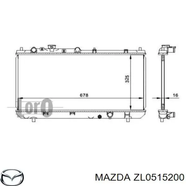 ZL0515200 Mazda radiador refrigeración del motor