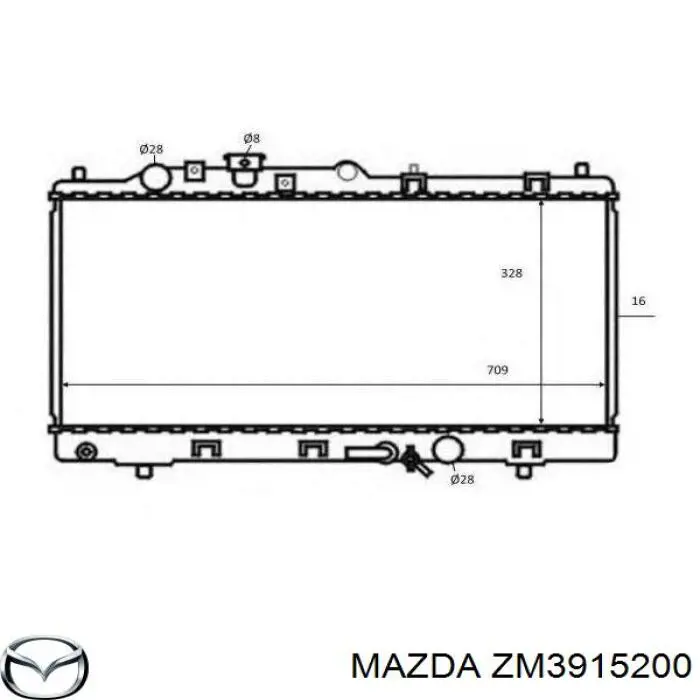 ZM3915200 Mazda radiador refrigeración del motor