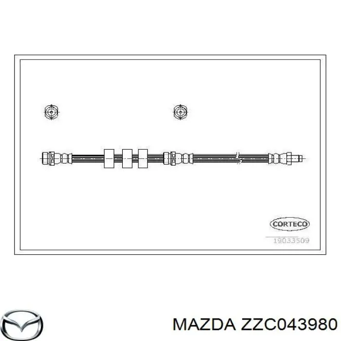 ZZC043980 Mazda latiguillo de freno delantero