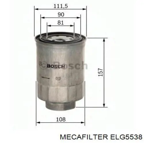 ELG5538 Mecafilter filtro combustible