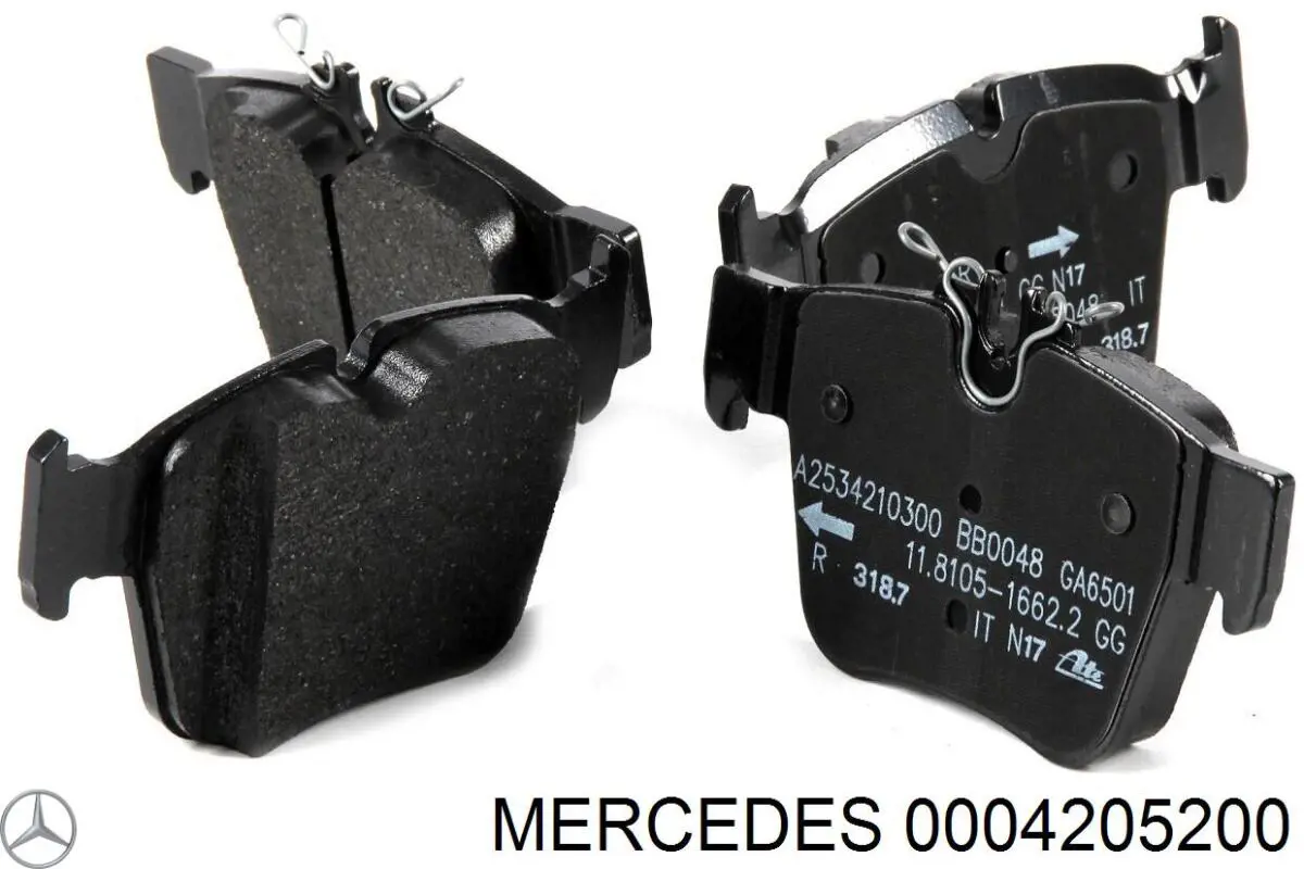 0004205200 Mercedes pastillas de freno traseras