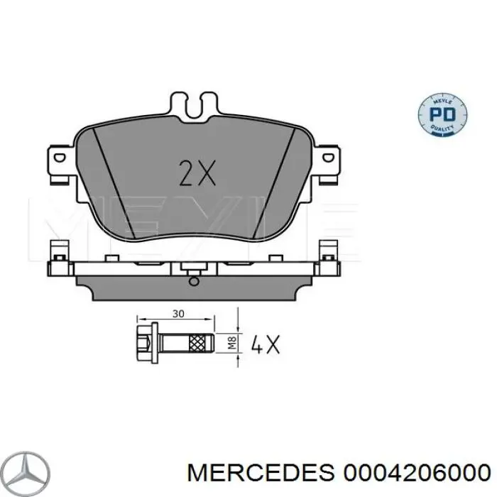 0004206000 Mercedes pastillas de freno traseras