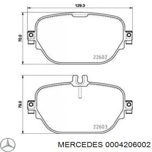 0004206002 Mercedes pastillas de freno traseras