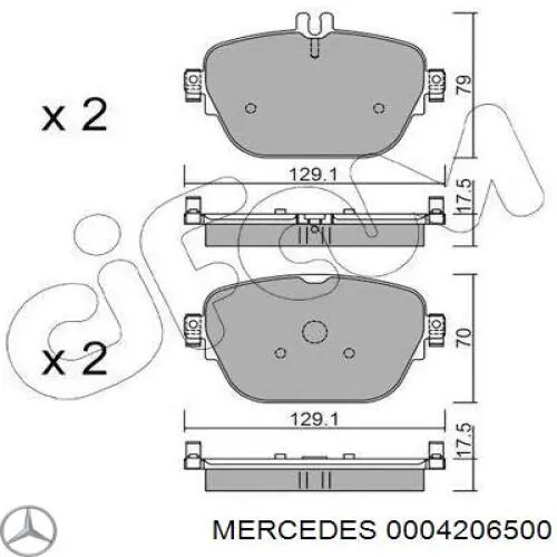 0004206500 Mercedes pastillas de freno traseras