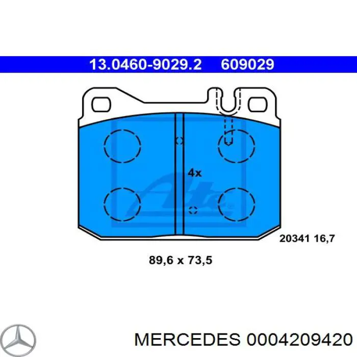 0004209420 Mercedes pastillas de freno delanteras