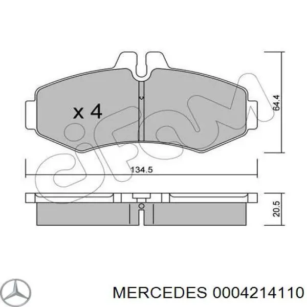 0004214110 Mercedes pastillas de freno delanteras