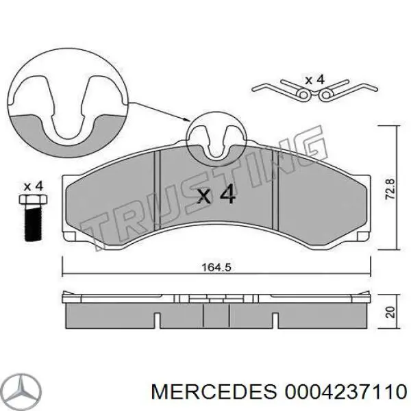 0004237110 Mercedes pastillas de freno delanteras