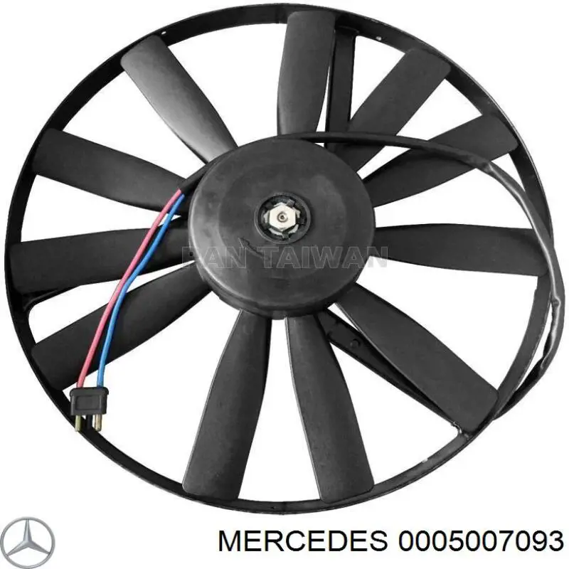 0005007093 Mercedes ventilador (rodete +motor refrigeración del motor con electromotor completo)