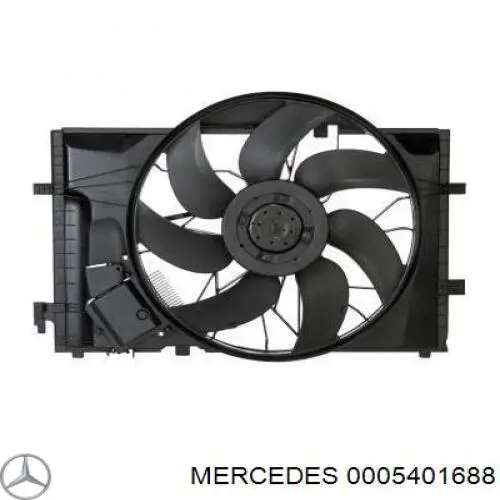 0005401688 Mercedes ventilador (rodete +motor refrigeración del motor con electromotor completo)