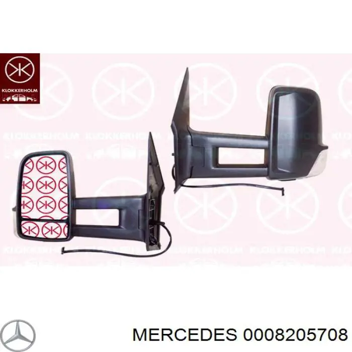 0008205708 Mercedes espejo retrovisor derecho