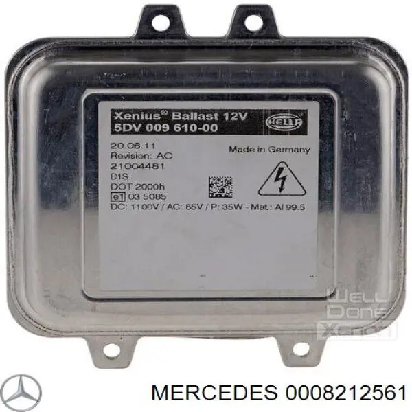 0008212561 Mercedes bobina de reactancia, lámpara de descarga de gas