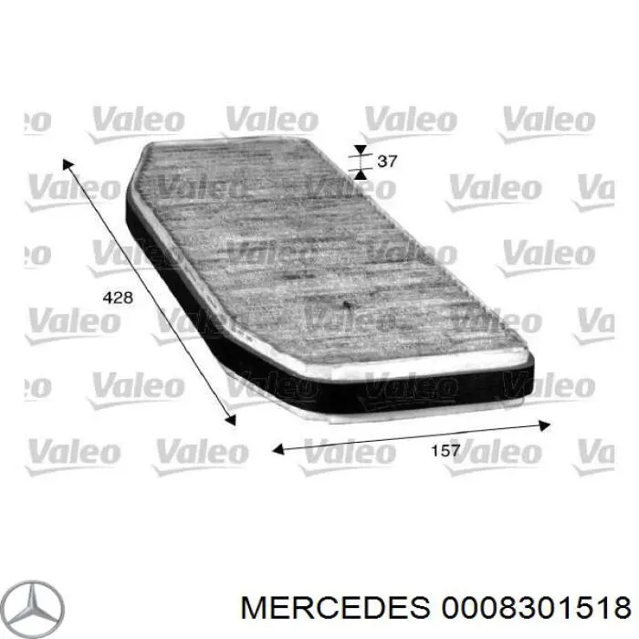 0008301518 Mercedes filtro de habitáculo