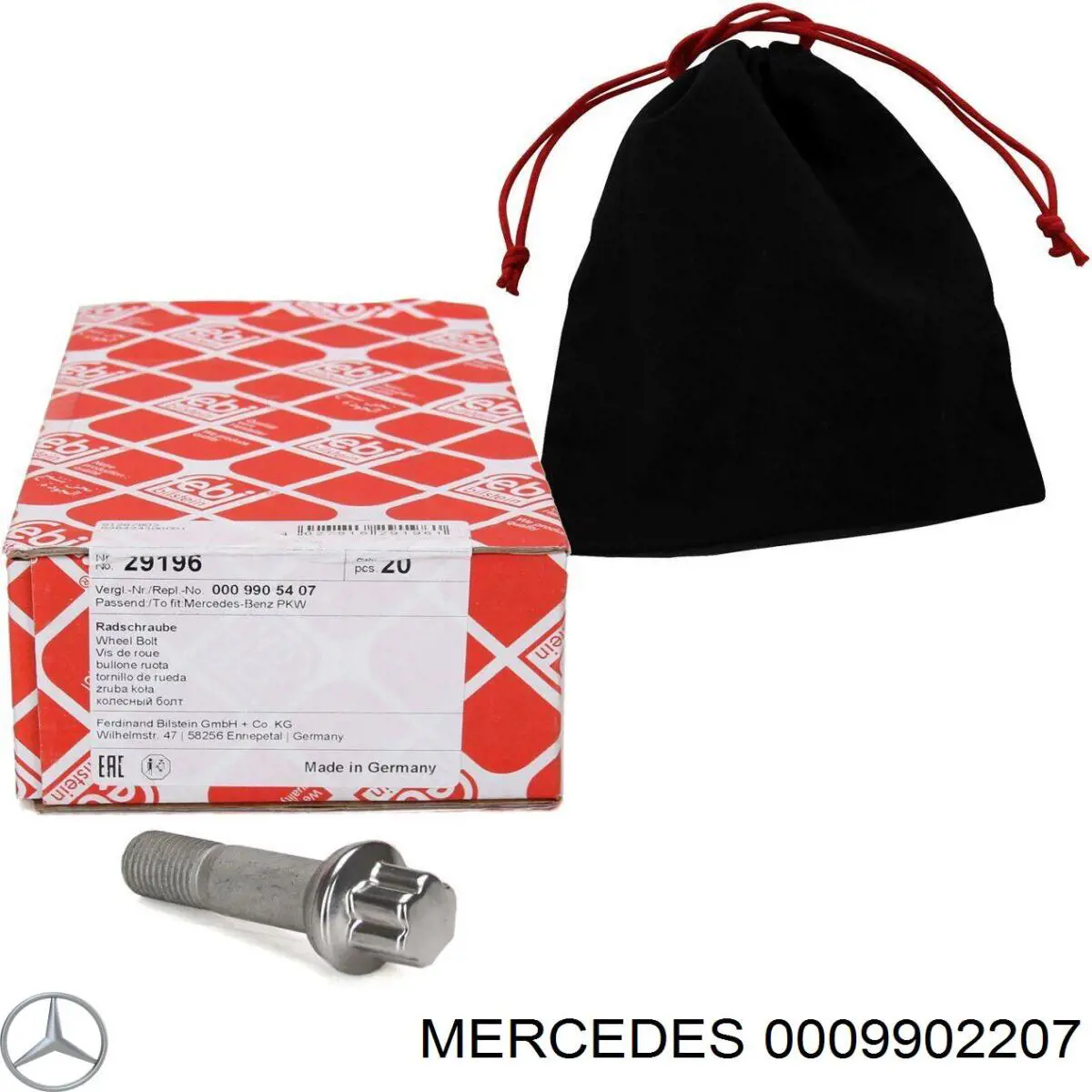 0009902207 Mercedes tornillo de rueda