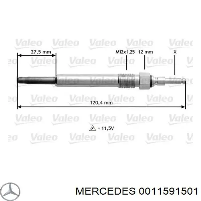 0011591501 Mercedes bujía de incandescencia