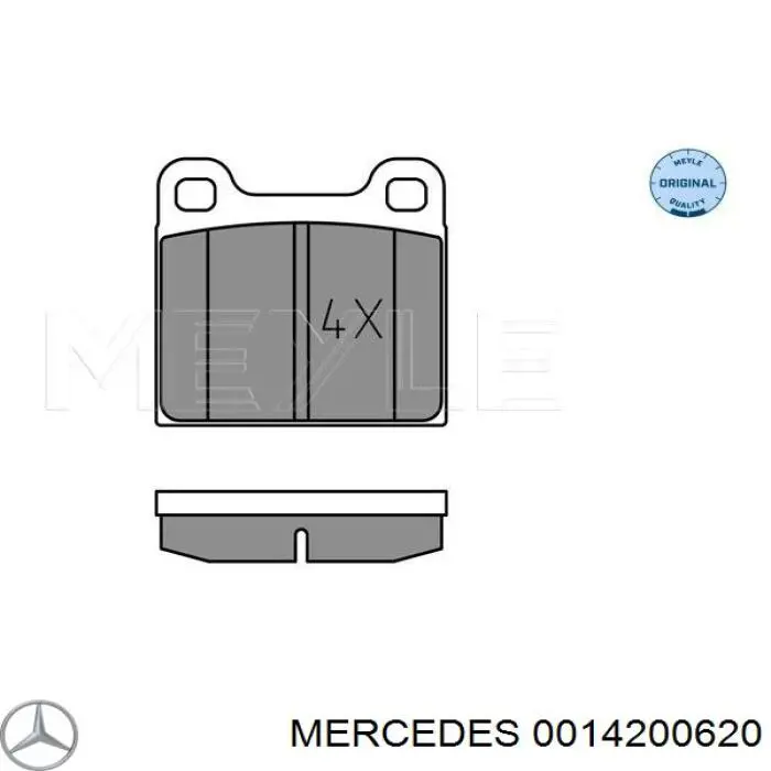 0014200620 Mercedes pastillas de freno traseras