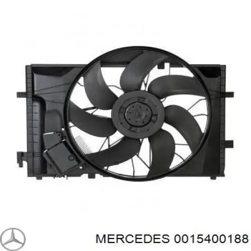 0015400188 Mercedes ventilador (rodete +motor refrigeración del motor con electromotor completo)