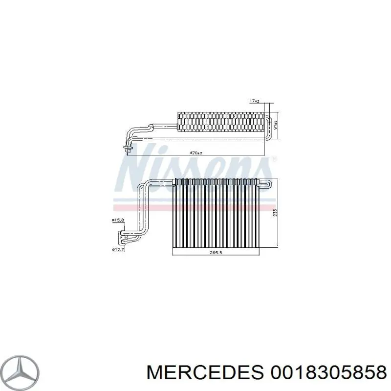 0018305858 Mercedes evaporador, aire acondicionado