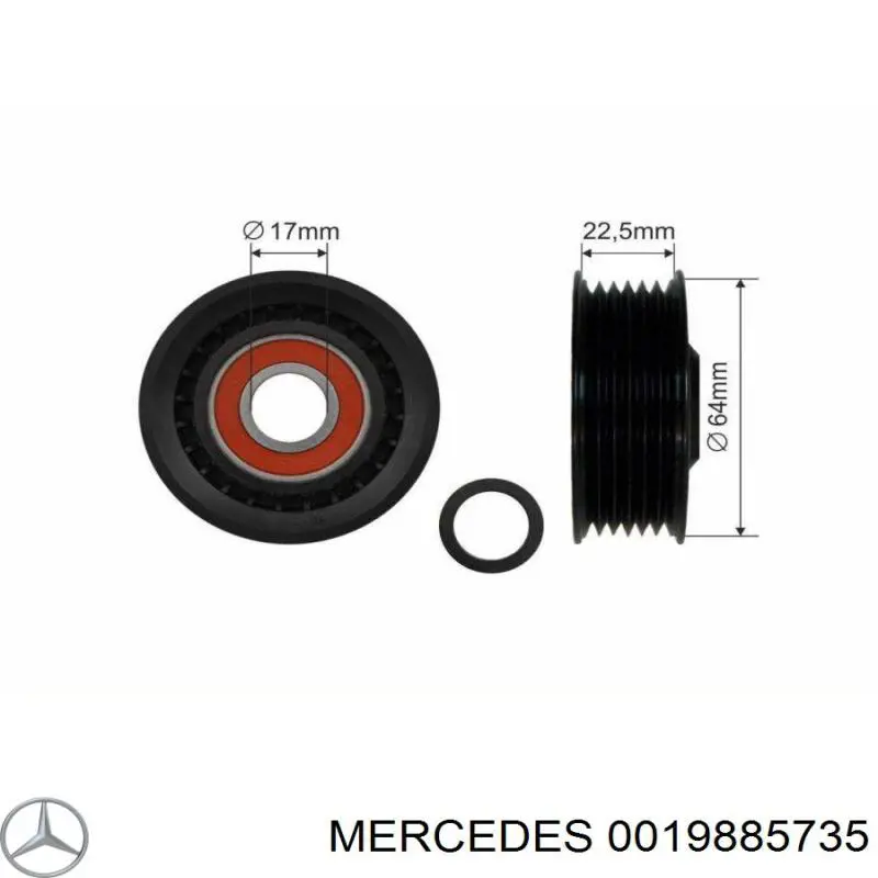  Polea inversión / guía, correa poli V para Mercedes Sprinter 907, 910