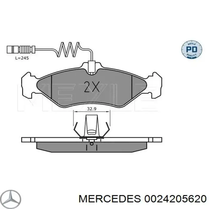 0024205620 Mercedes pastillas de freno traseras