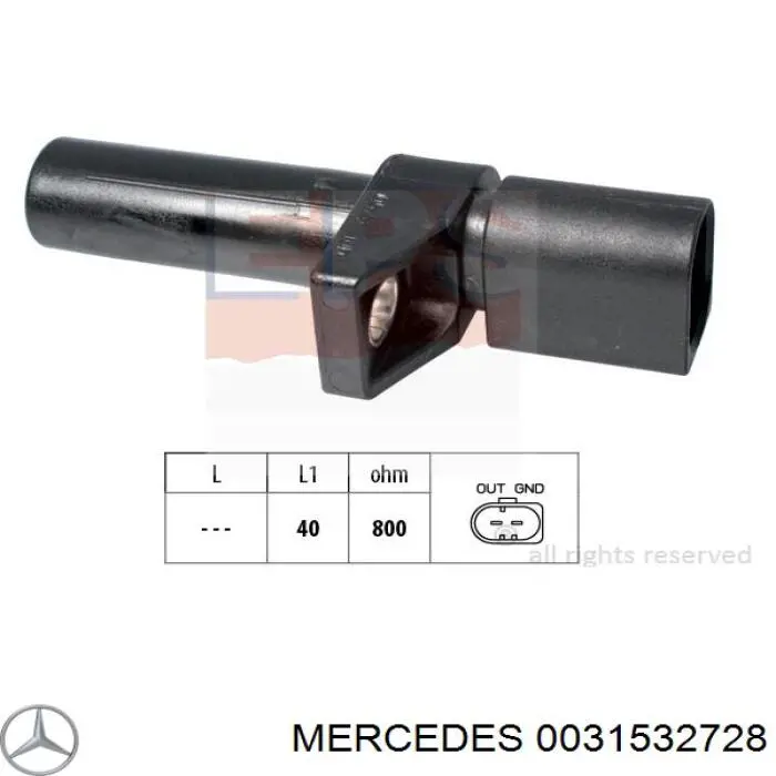 0031532728 Mercedes sensor de posición del cigüeñal