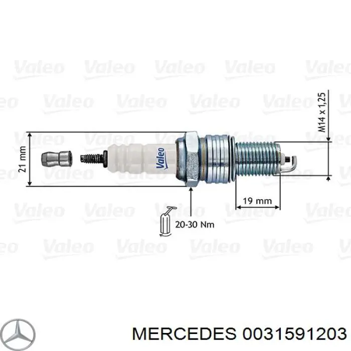 0031591203 Mercedes bujía de encendido