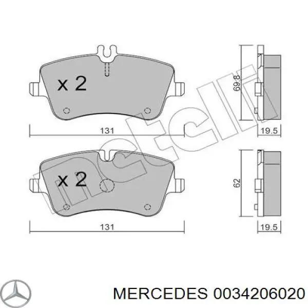 0034206020 Mercedes pastillas de freno delanteras