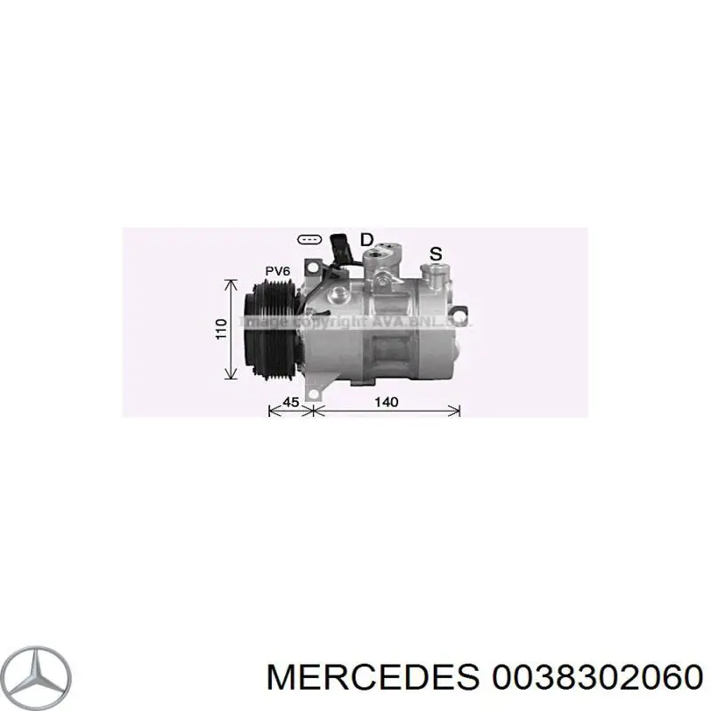 0038302060 Mercedes compresor de aire acondicionado