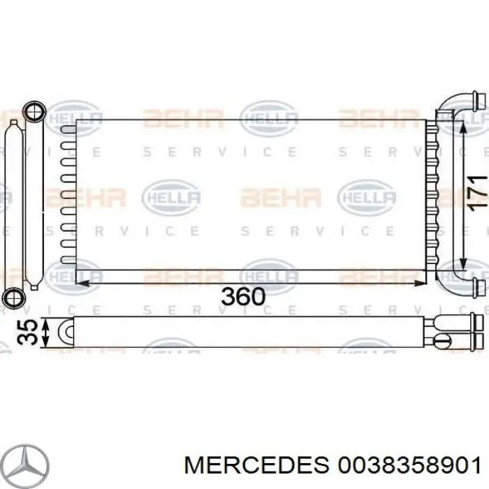 0038358901 Mercedes radiador de calefacción