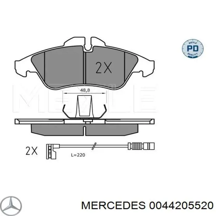 0044205520 Mercedes pastillas de freno delanteras