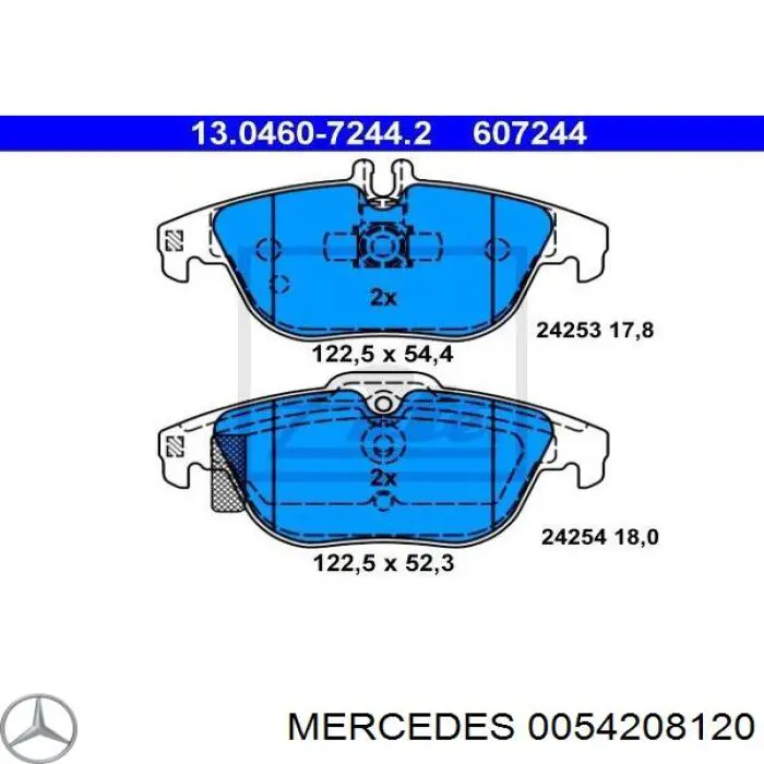 0054208120 Mercedes pastillas de freno traseras