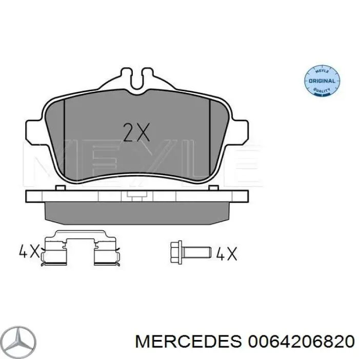 0064206820 Mercedes pastillas de freno traseras