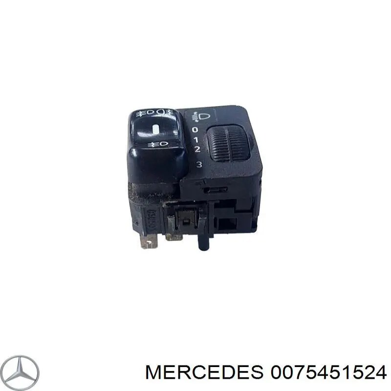 A0075451524 Mercedes botón de elemento de regulación, regulación del alcance de faros