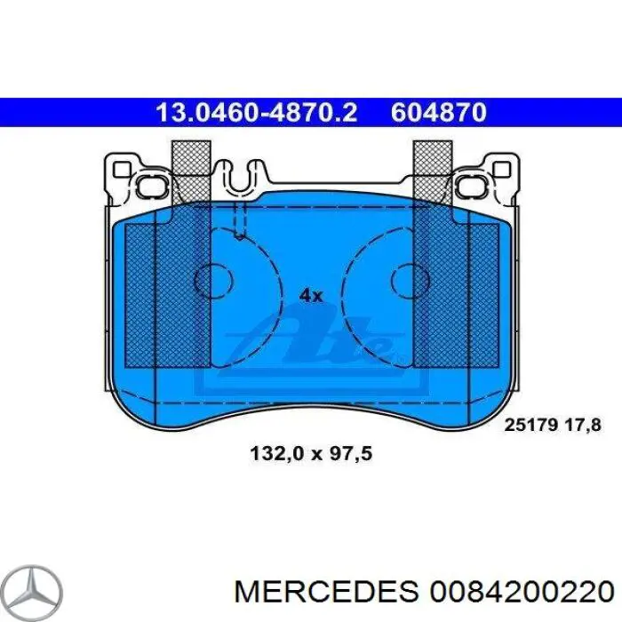 0084200220 Mercedes pastillas de freno delanteras