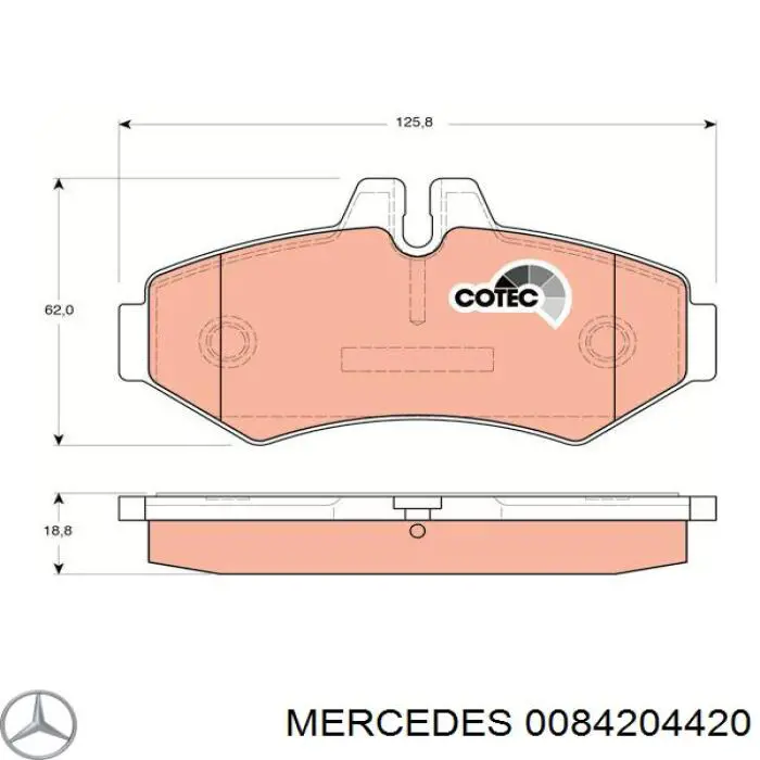 0084204420 Mercedes pastillas de freno traseras