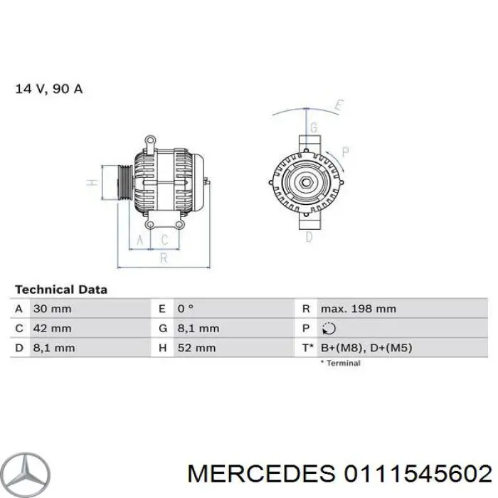 0111545602 Mercedes alternador