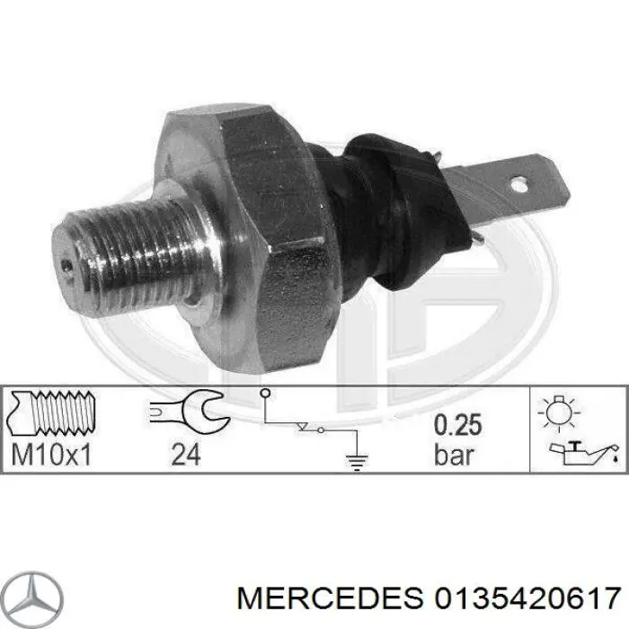 0135420617 Mercedes indicador, presión del aceite