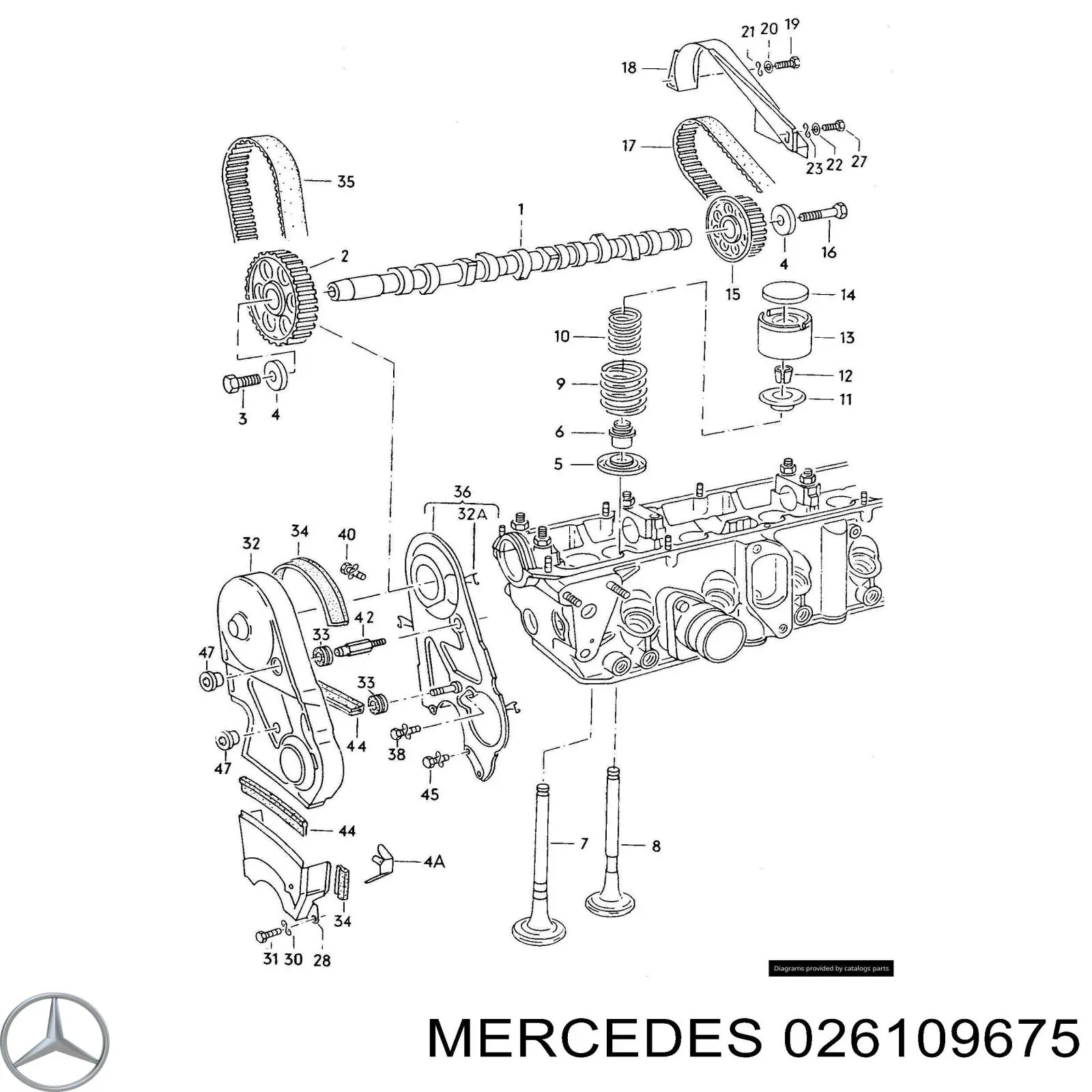 026109675 Mercedes sello de aceite de valvula (rascador de aceite Entrada/Salida)