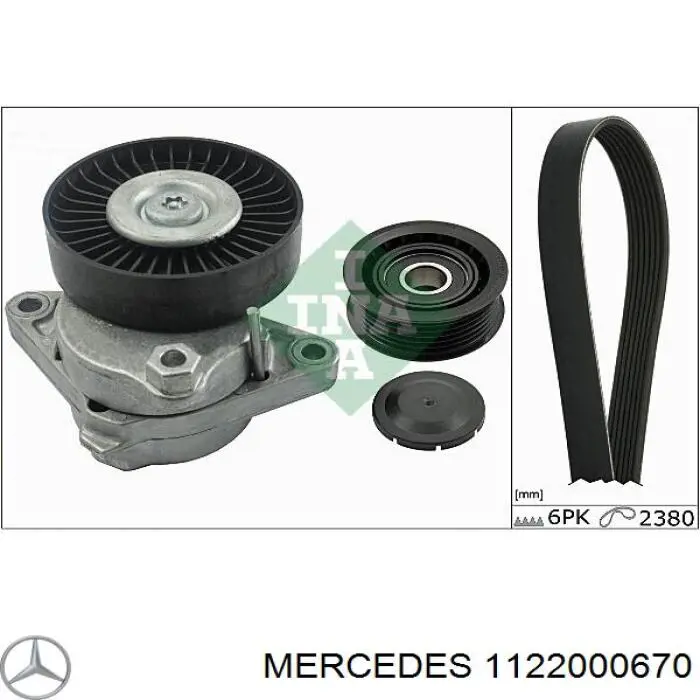 1122000670 Mercedes tensor de correa, correa poli v